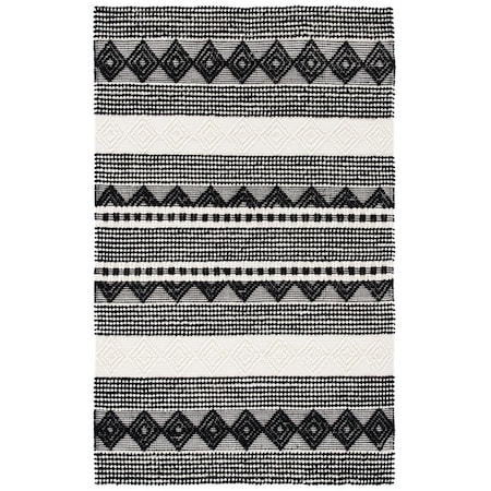 Safavieh 2 ft.-3 in. x 8 ft. Natura Global & Contemporary Runner Rug Black & Ivory NAT102Z-28